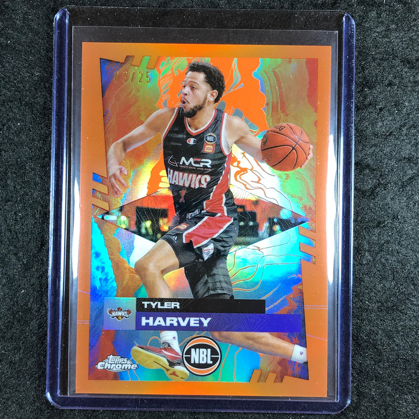2024-25 Topps Chrome NBL TYLER HARVEY Base Orange 9/25 #38