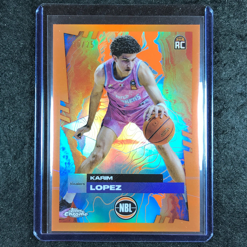 2024-25 Topps Chrome NBL KARIM LOPEZ Rookie Base Orange 10/25 #51