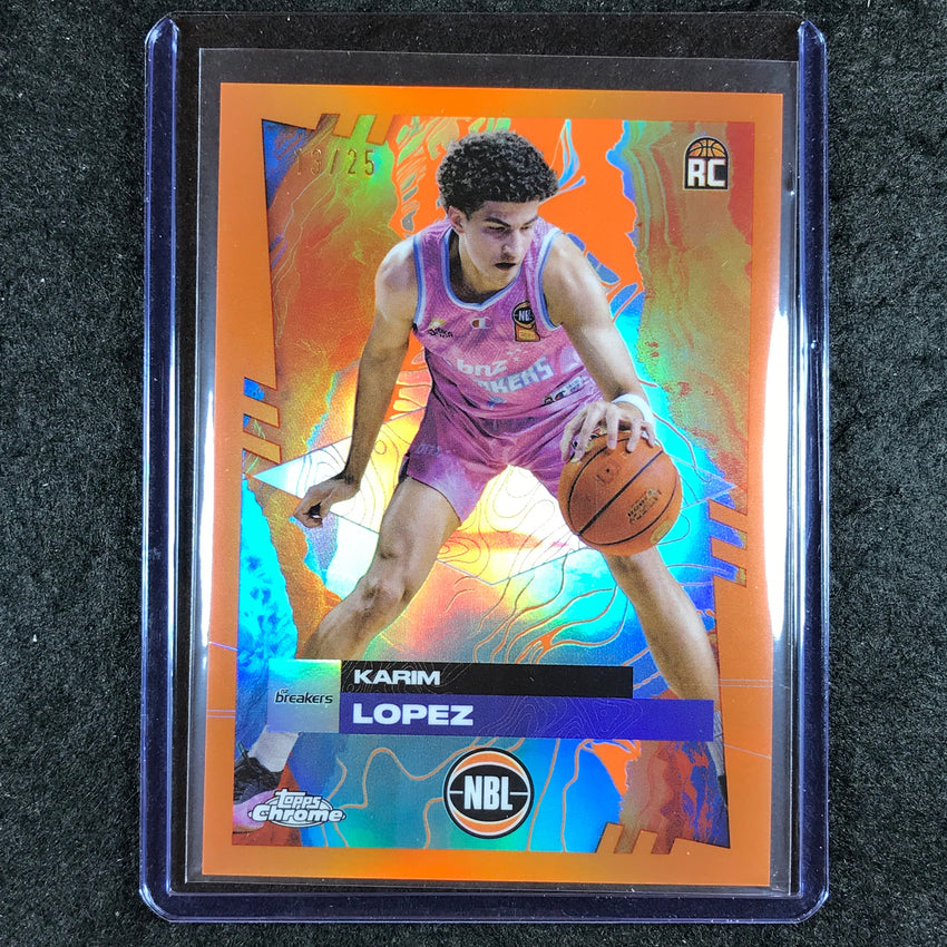 2024-25 Topps Chrome NBL KARIM LOPEZ Rookie Base Orange 13/25 #51