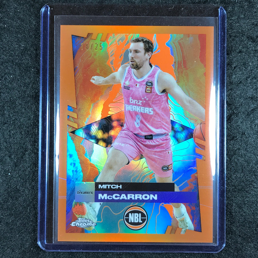 2024-25 Topps Chrome NBL MITCH MCCARRON Base Orange 14/25 #55