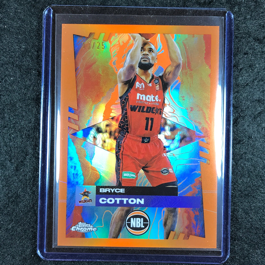2024-25 Topps Chrome NBL BRYCE COTTON Base Orange 13/25 #62