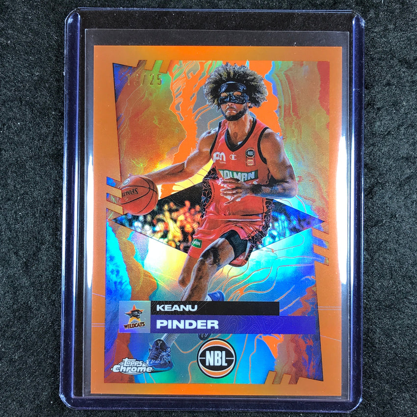 2024-25 Topps Chrome NBL KEANU PINDER Base Orange 13/25 #63