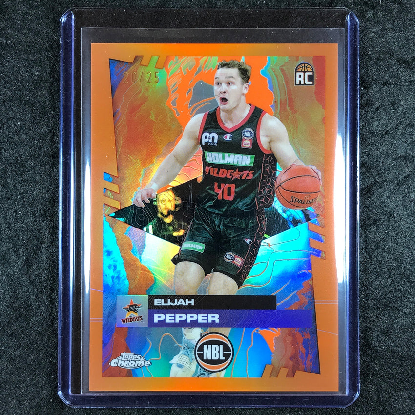 2024-25 Topps Chrome NBL ELIJAH PEPPER Rookie Base Orange 20/25 #70