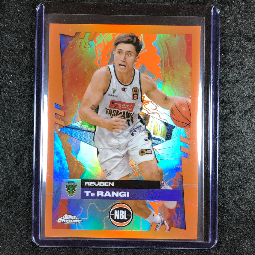 2024-25 Topps Chrome NBL REUBEN TE RANGI Base Orange 25/25 #99