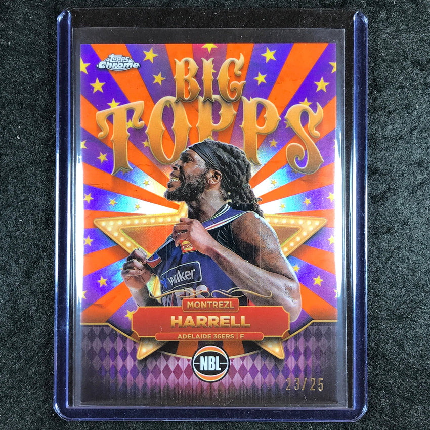 2024-25 Topps Chrome NBL MONTREZL HARRELL Big Topps Orange 23/25 #1
