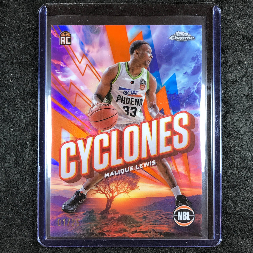2024-25 Topps Chrome NBL MALIQUE LEWIS Cyclones Orange 1/25 #15