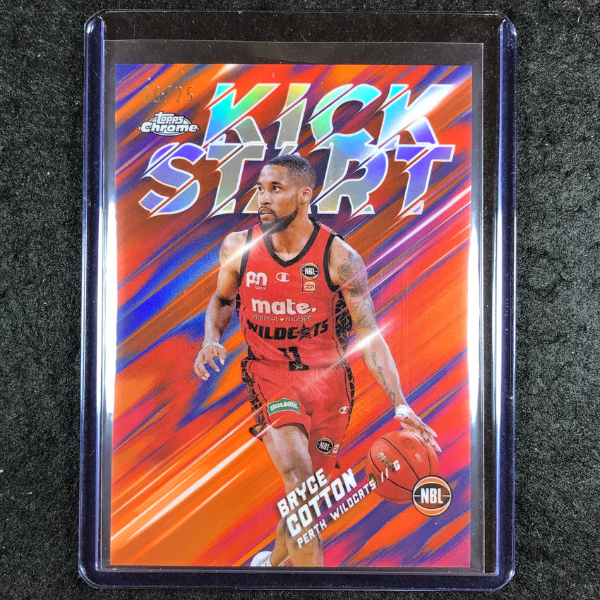 2024-25 Topps Chrome NBL BRYCE COTTON Kick Start Orange 16/25 #7