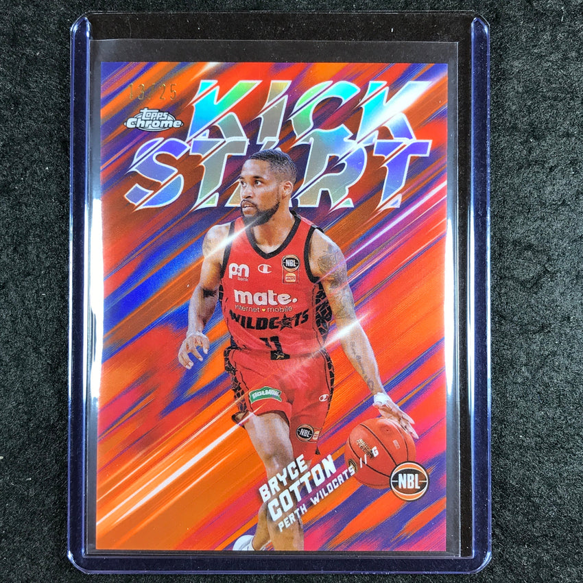 2024-25 Topps Chrome NBL BRYCE COTTON Kick Start Orange 13/25 #7