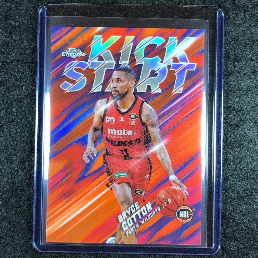 2024-25 Topps Chrome NBL BRYCE COTTON Kick Start Orange 12/25 #7