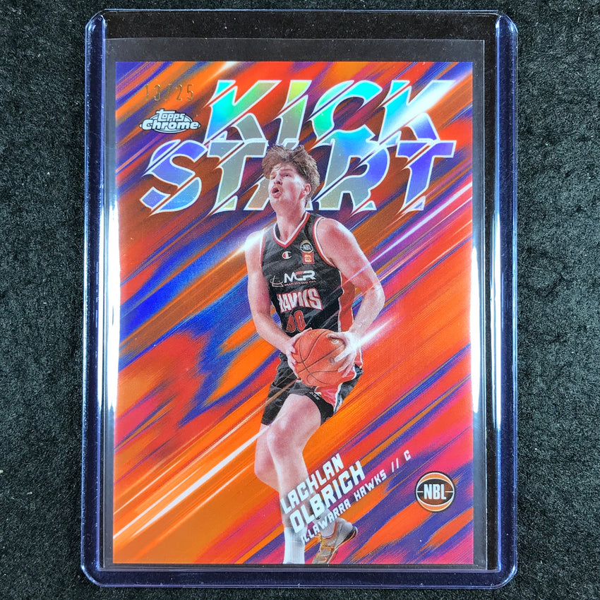 2024-25 Topps Chrome NBL LACHLAN OLBRICH Kick Start Orange 13/25 #14
