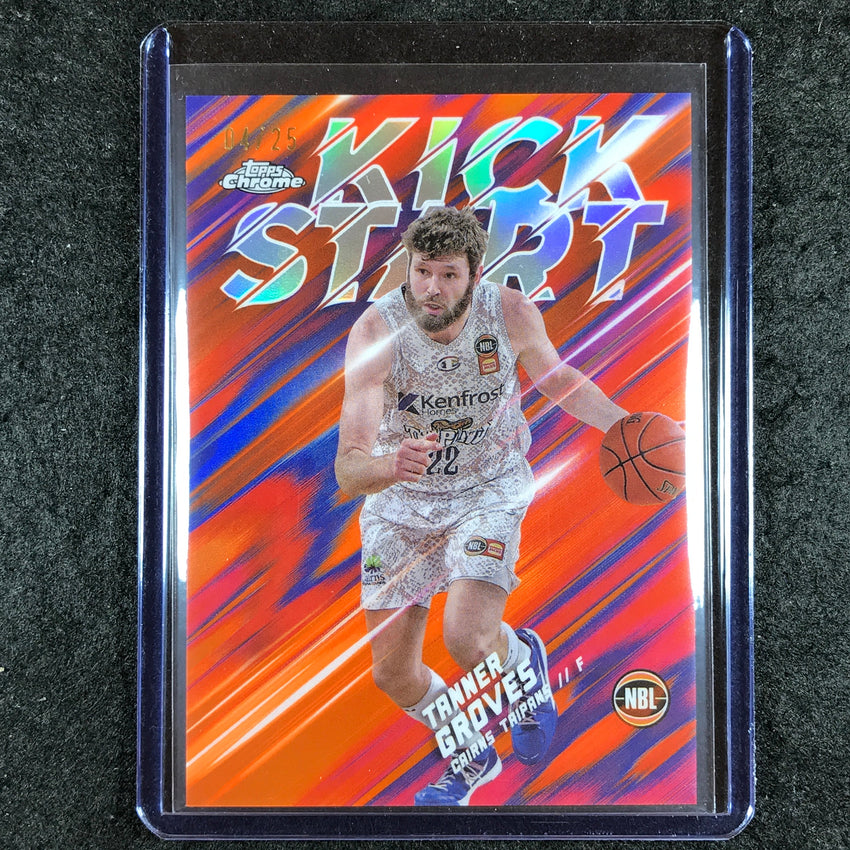 2024-25 Topps Chrome NBL TANNER GROVES Kick Start Orange 4/25 #23