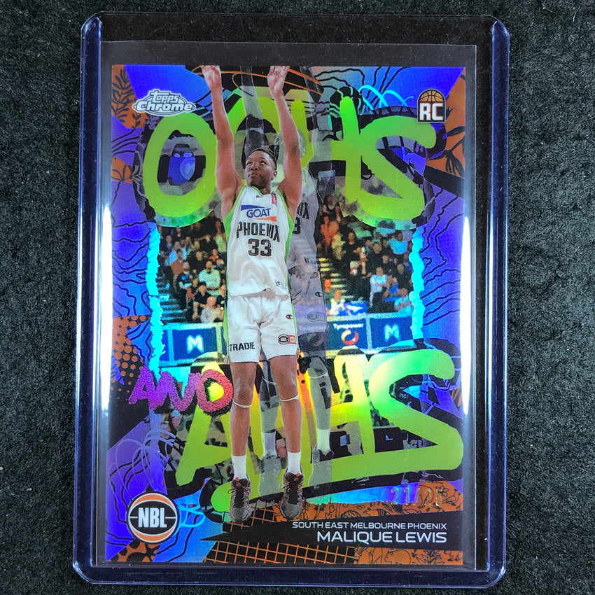 2024-25 Topps Chrome NBL MALIQUE LEWIS Oohs and Ahhs Rookie Orange 21/25 #15