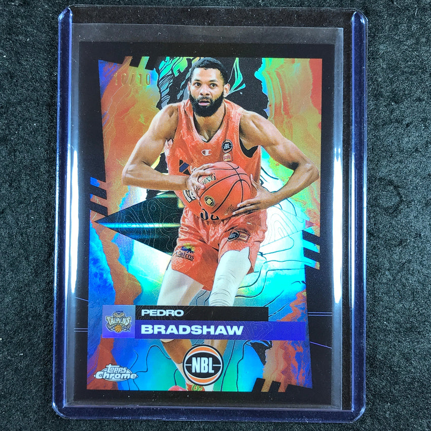 2024-25 Topps Chrome NBL PEDRO BRADSHAW Base Black 10/10 #23