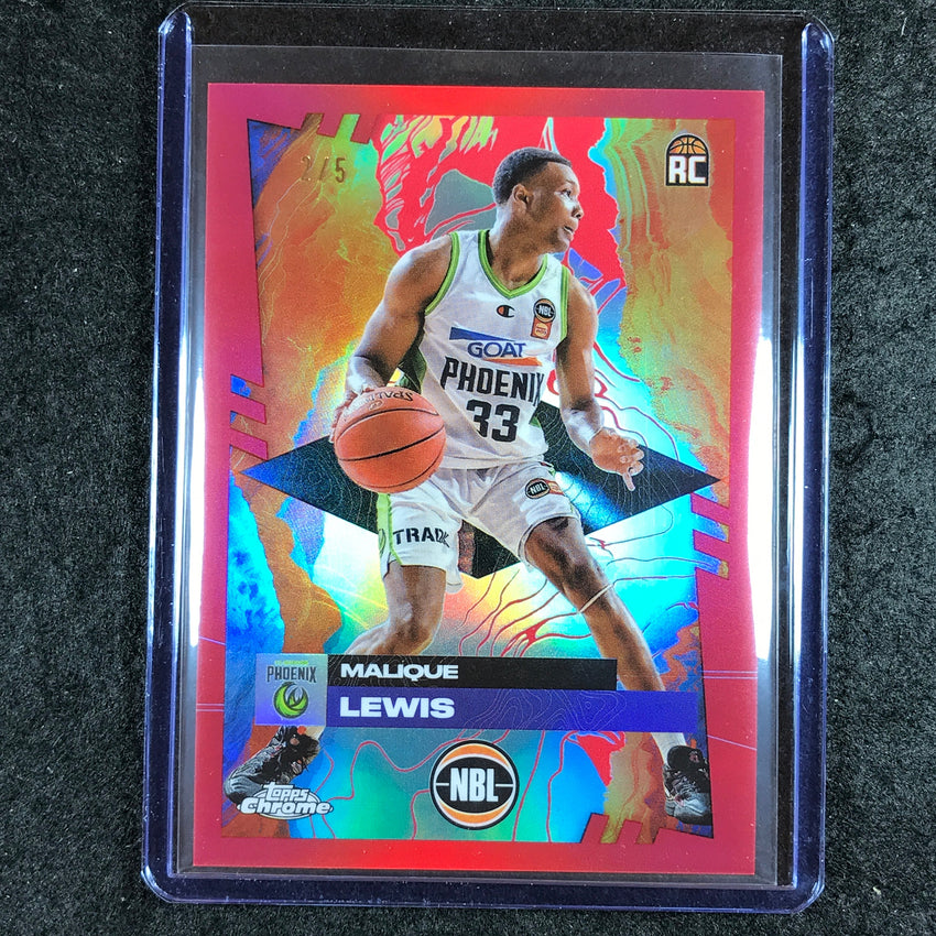 2024-25 Topps Chrome NBL MALIQUE LEWIS Rookie Base Red 2/5 #71