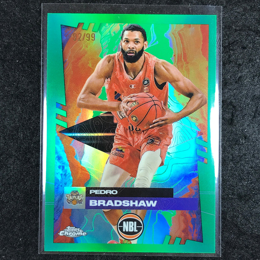 2024-25 Topps Chrome NBL PEDRO BRADSHAW Base Green 92/99 #23