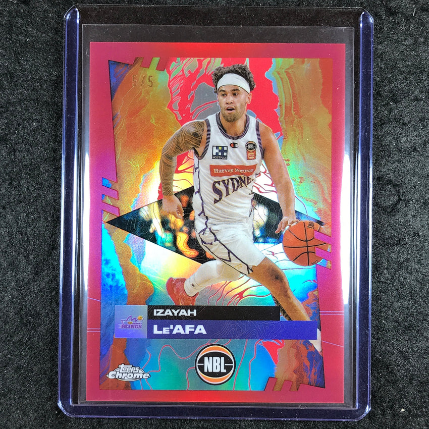 2024-25 Topps Chrome NBL IZAYAH LE'AFA Base Red 5/5 #90