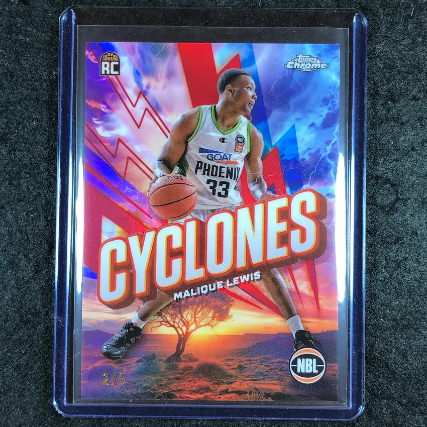 2024-25 Topps Chrome NBL MALIQUE LEWIS Cyclones Rookie Red 2/5 #15