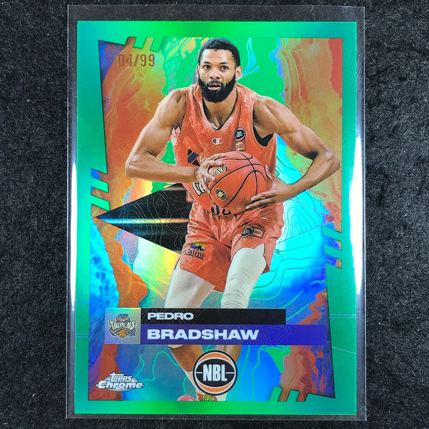 2024-25 Topps Chrome NBL PEDRO BRADSHAW Base Green 4/99 #23
