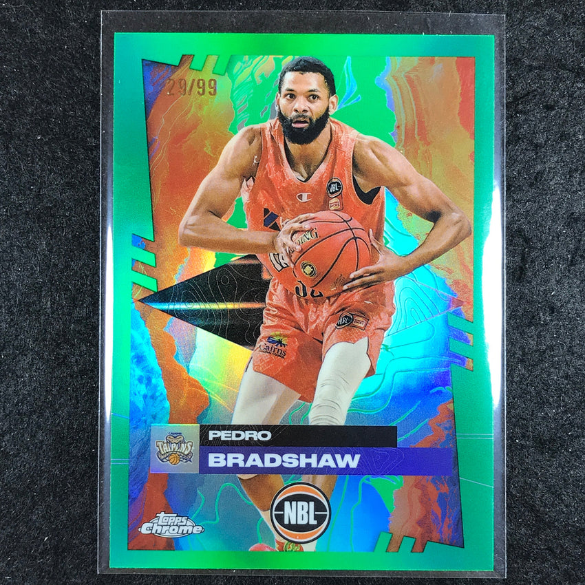2024-25 Topps Chrome NBL PEDRO BRADSHAW Base Green 29/99 #23