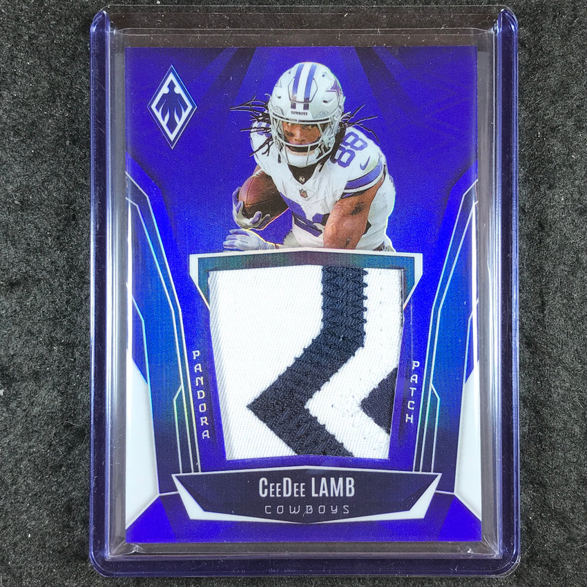 2025 Phoenix Football CEEDEE LAMB Pandora Patch Relic Blue 144/199
