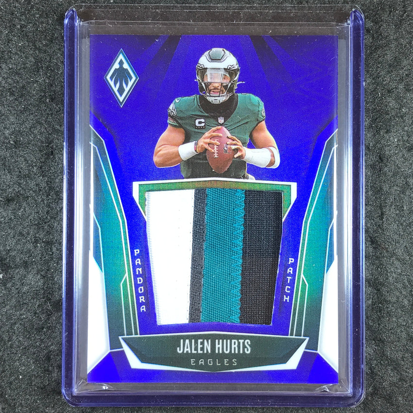 2025 Phoenix Football JALEN HURTS Pandora Patch Relic Blue 19/199
