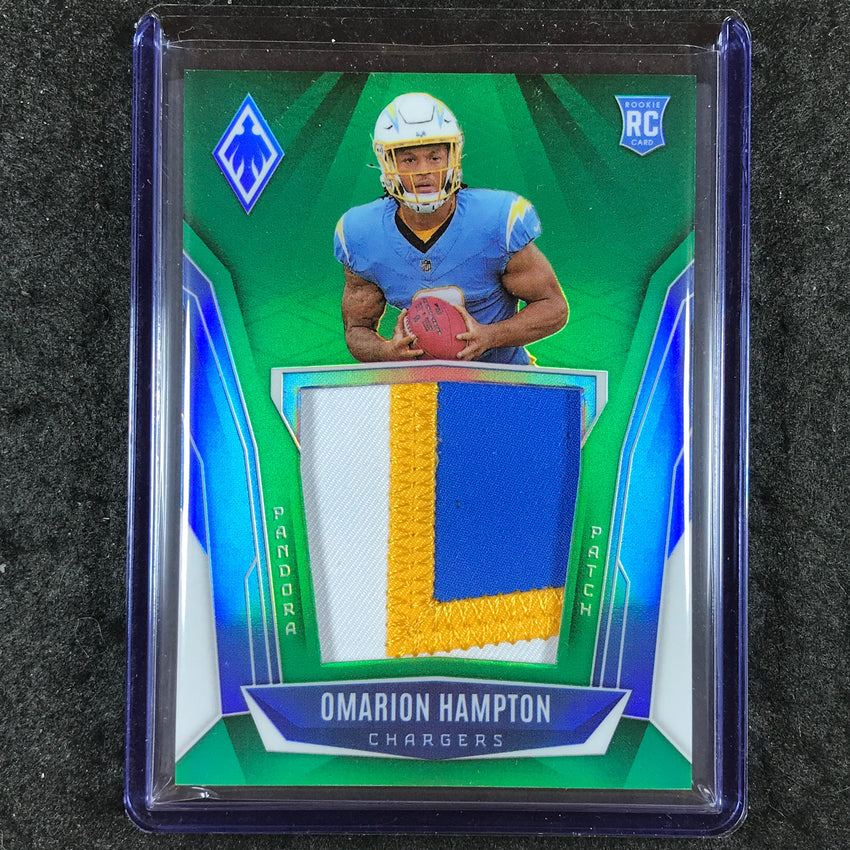 2025 Phoenix Football OMARION HAMPTON Pandora Patch Rookie Relic Green 37/99