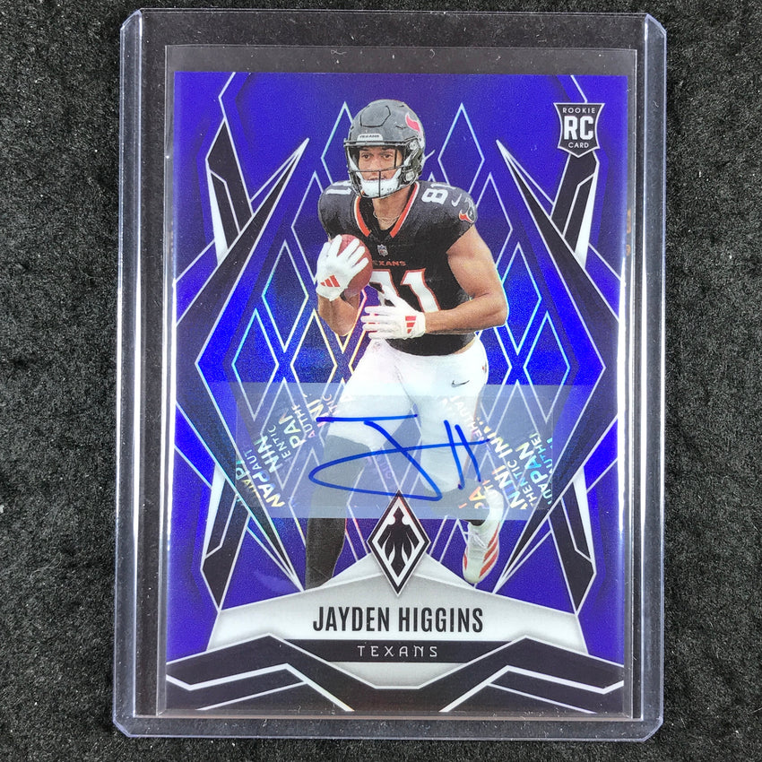 2025 Phoenix Football JAYDEN HIGGINS Base Rookie Auto Blue 9/49 #180