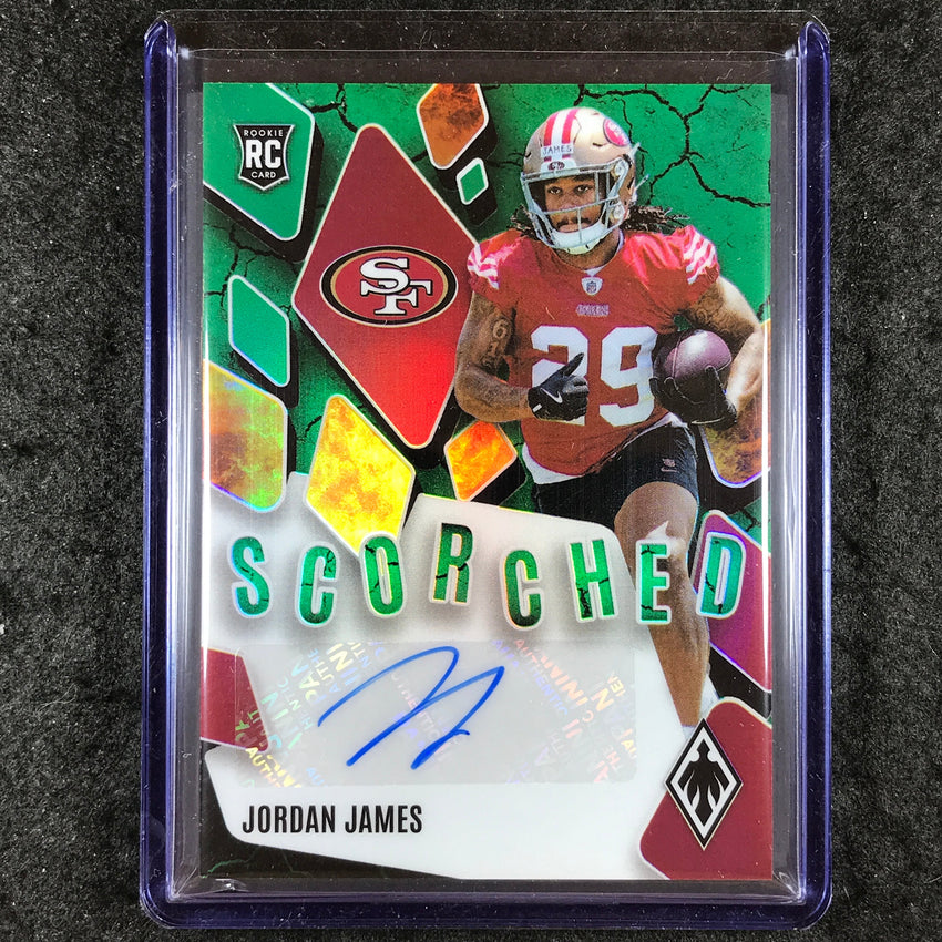 2025 Phoenix Football JORDAN JAMES Scorched Signatures Rookie Auto Green 17/25