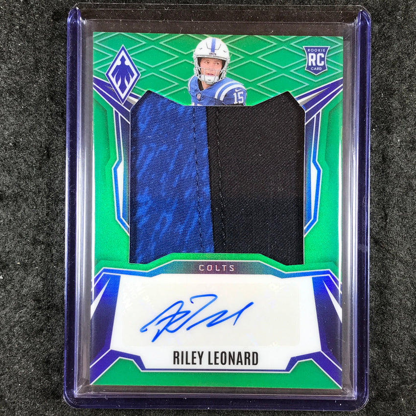 2025 Phoenix Football RILEY LEONARD RPS Rookie Patch Auto Green 4/25