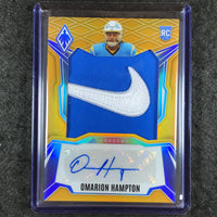 2025 Phoenix Football OMARION HAMPTON Rookie Patch Auto Gold Swoosh Logo 1/10