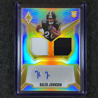 2025 Phoenix Football KALEB JOHNSON RPS Dual Rookie Patch Auto Silver 15/149