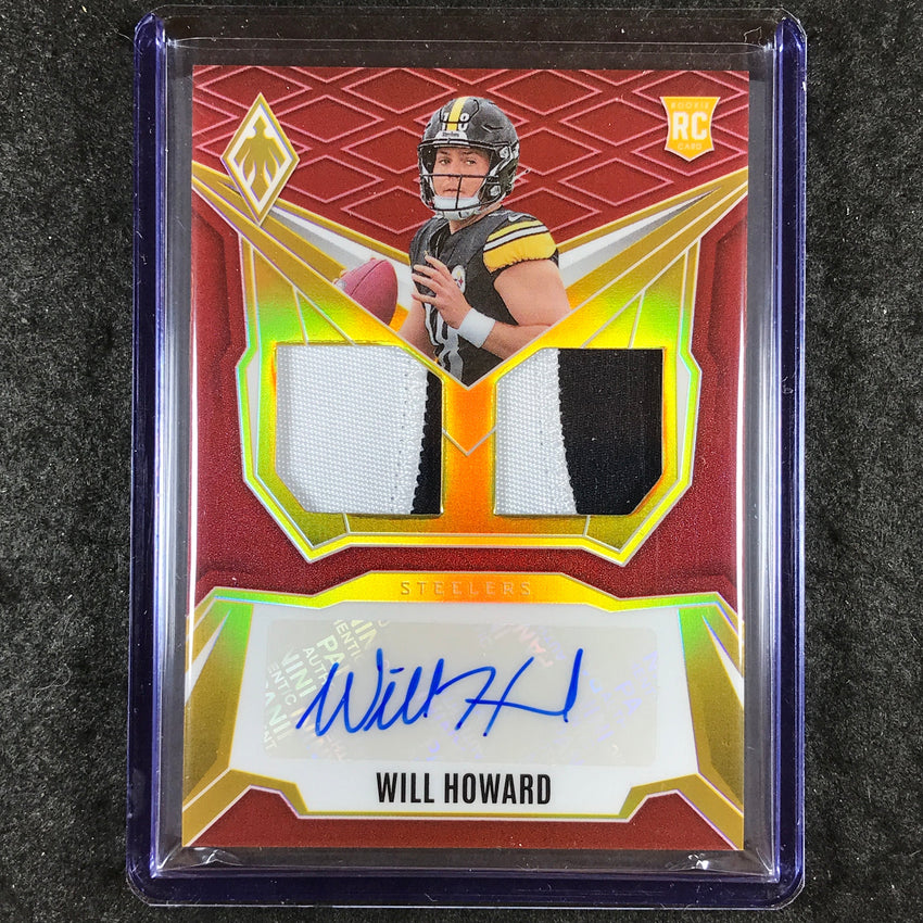 2025 Phoenix Football WILL HOWARD RPS Dual Rookie Patch Auto Red 87/99
