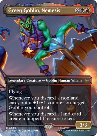 FOIL BORDERLESS Green Goblin, Nemesis - #023 Rare Marvel's Spider-Man Eternal