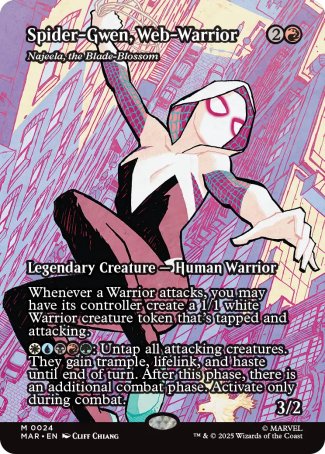 FOIL Spider-Gwen, Web-Warrior // Najeela, the Blade-Blossom - #024 Mythic Marvel's Spider-Man MARVEL Universe