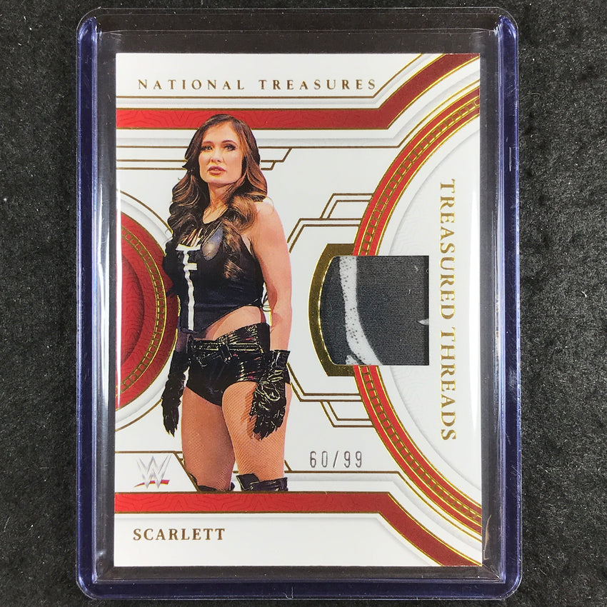 2024 National Treasures WWE SCARLETT Treasured Threads Relic Gold 60/99