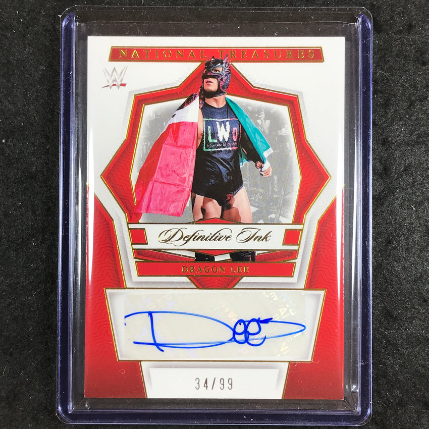 2024 National Treasures WWE DRAGON LEE Definitive Ink Auto Gold 34/99