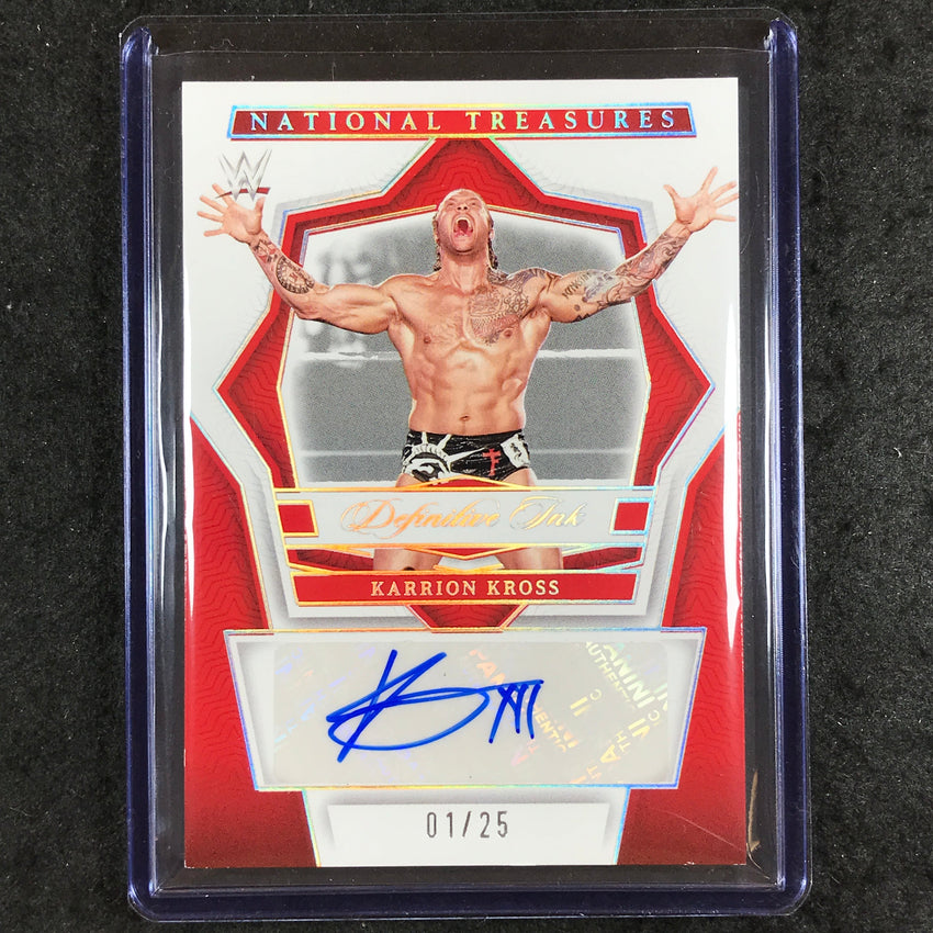 2024 National Treasures WWE KARRION KROSS Definitive Ink Auto Holo Silver 1/25