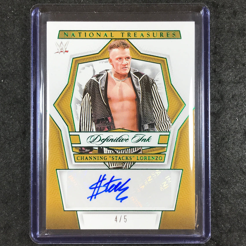 2024 National Treasures WWE CHANNING "STACKS" LORENZO Definitive Ink Auto 4/5