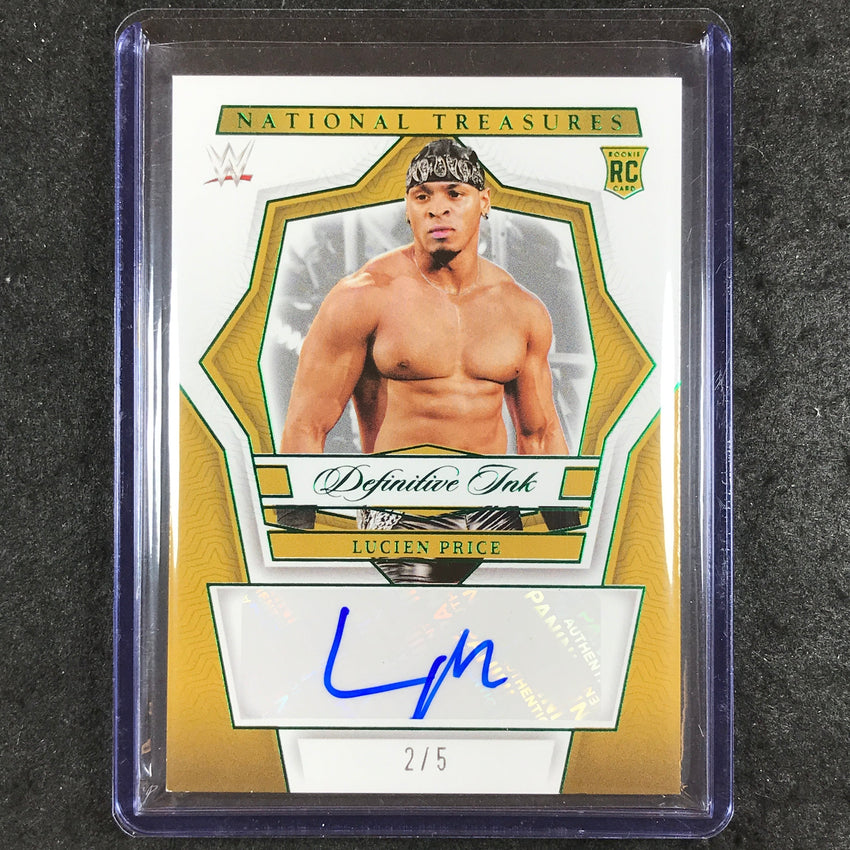 2024 National Treasures WWE LUCIEN PRICE Definitive Ink Rookie Auto Emerald 2/5