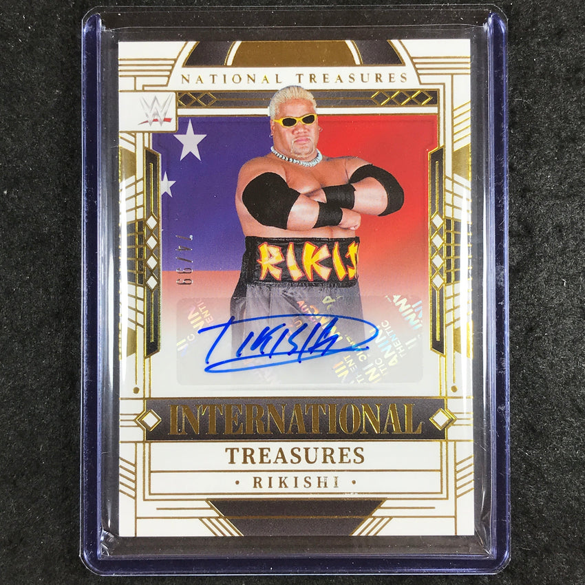 2024 National Treasures WWE RIKISHI International Treasures Auto Gold 74/99