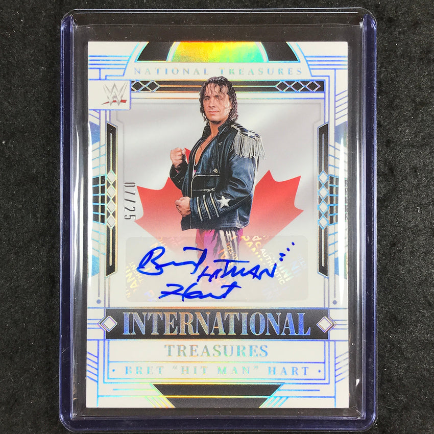 2024 National Treasures WWE BRET "HIT MAN" HART International Treasure Auto 7/25