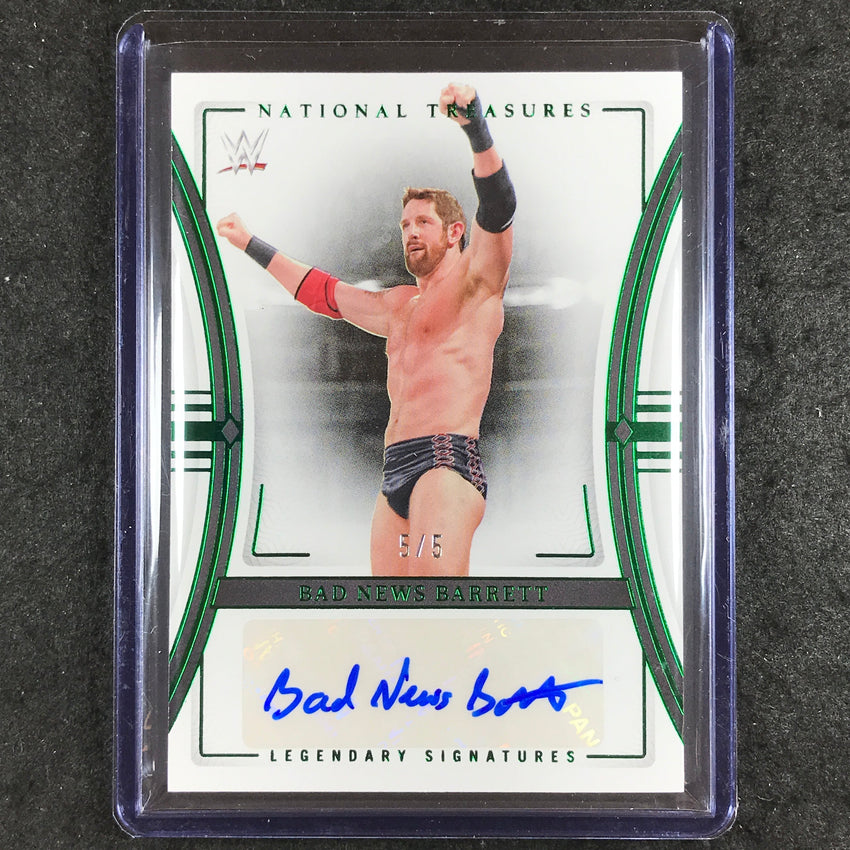 2024 National Treasures WWE BAD NEWS BARRETT Legendary Signatures Auto Green 5/5