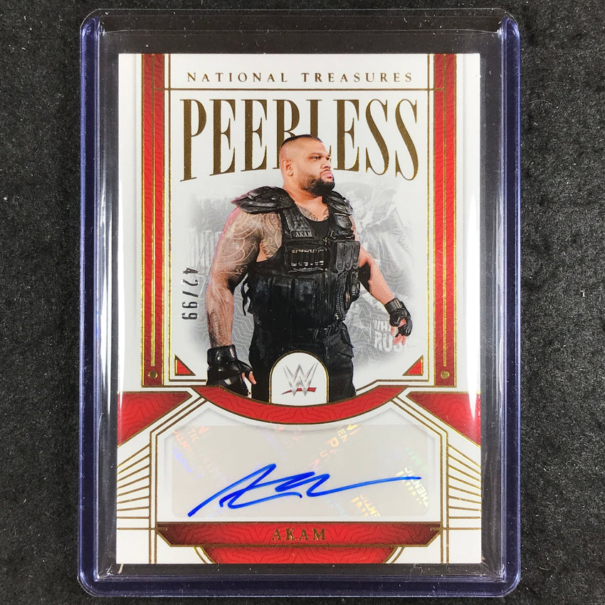 2024 National Treasures WWE AKAM Peerless Signatures Auto Gold 42/99