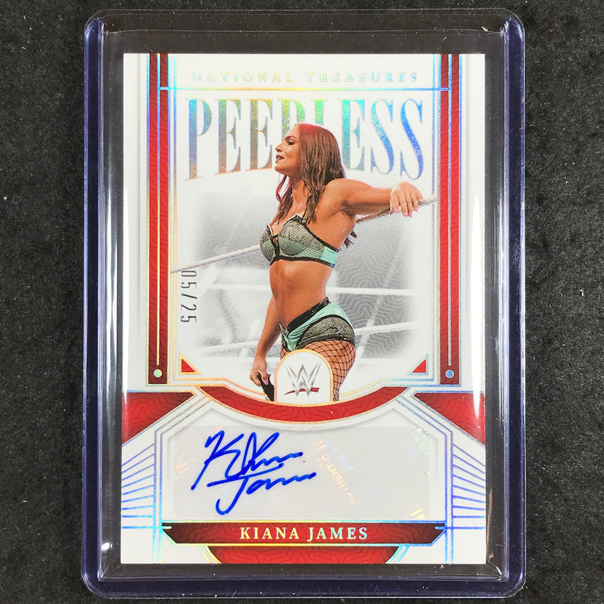 2024 National Treasures WWE KIANA JAMES Peerless Signatures Auto Silver 5/25