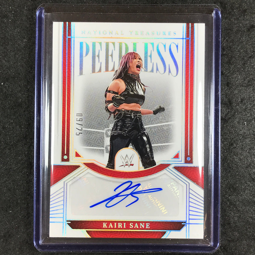 2024 National Treasures WWE KAIRI SANE Peerless Signatures Auto Silver 9/25