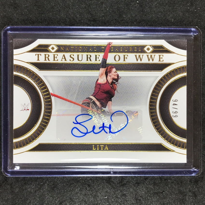 2024 National Treasures WWE LITA Treasures of WWE Signatures Auto Gold 94/99