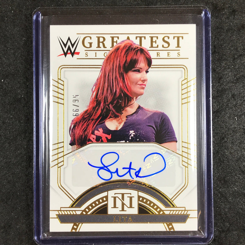 2024 National Treasures WWE LITA WWE's Greatest Signatures Auto Gold 56/99