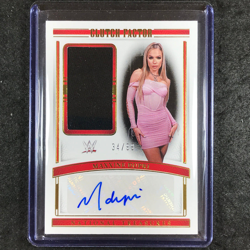 2024 National Treasures WWE MAXXINE DUPRI Clutch Factor Relic Auto Gold 34/99