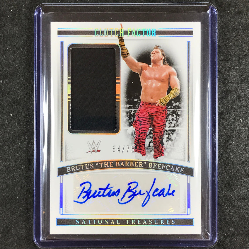 2024 National Treasures WWE BRUTUS BEEFCAKE Clutch Factor Relic Auto 64/75