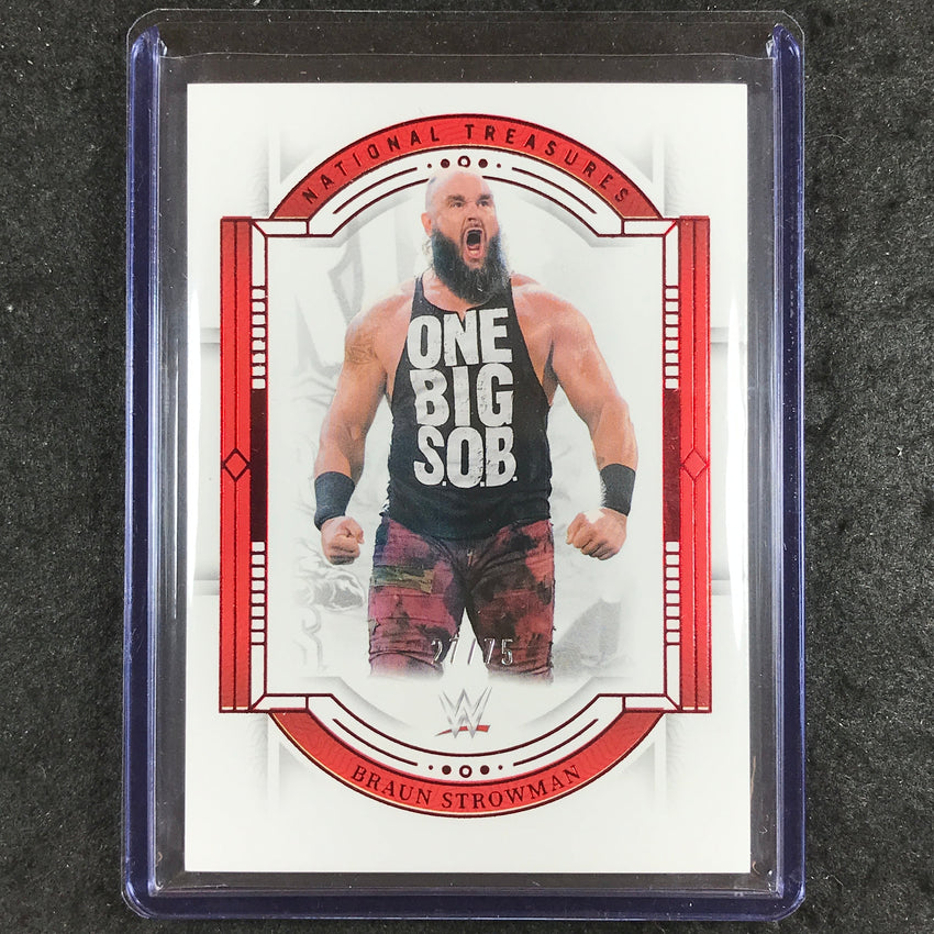 2024 National Treasures WWE BRAUN STROWMAN Base Red 27/75